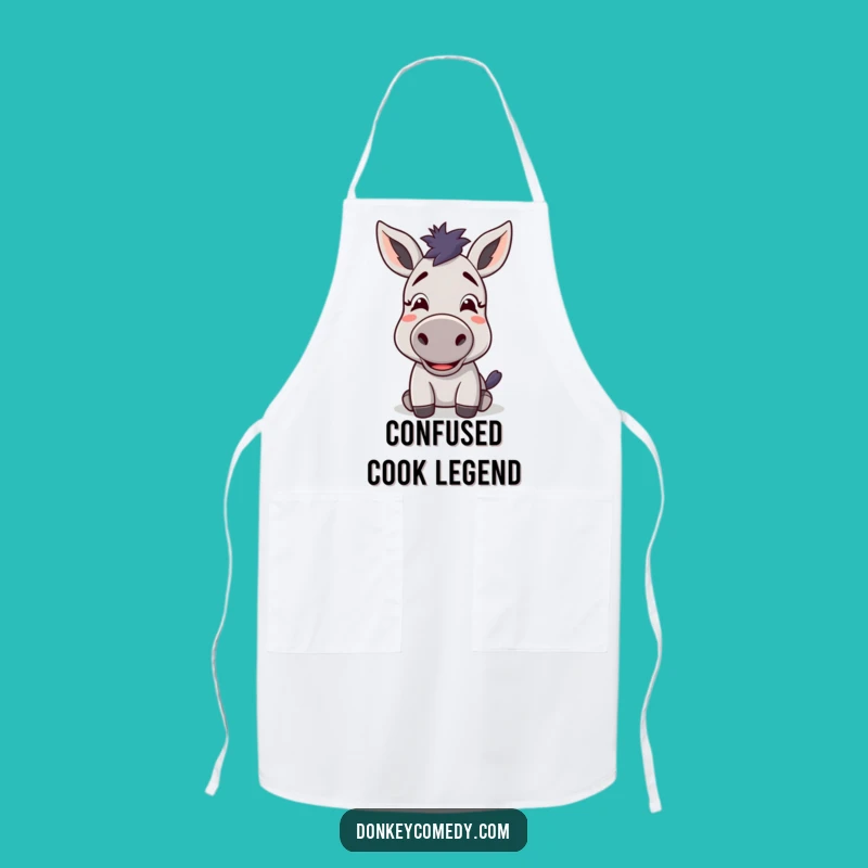Funny Confused Donkey Apron - Kawaii Animal Delighted Expression Kitchenware