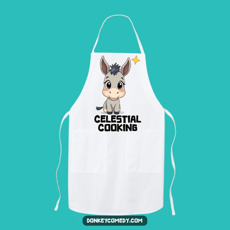 Funny Donkey Star Gazing Apron: Curious Kitchen Gift for Dreamy Cooks