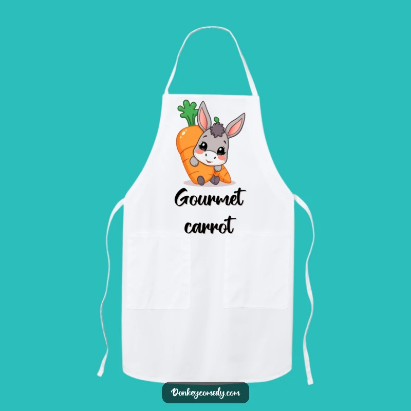 Funny Donkey Carrot Apron: Peeking Character for Kitchen Mischief