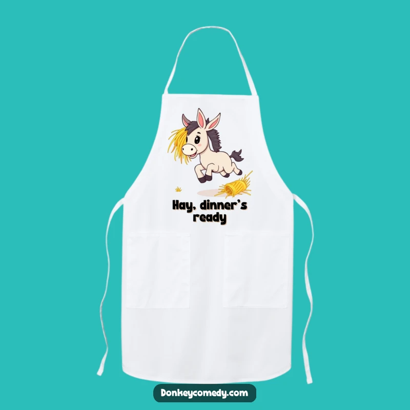 Funny Donkey Bounding Hay Apron, Kitchen Fun Gift