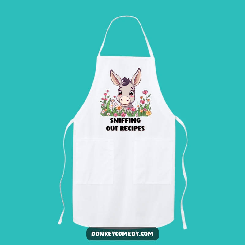 Funny Donkey Curious Ears Flower Patch Apron, Garden Humor Gift