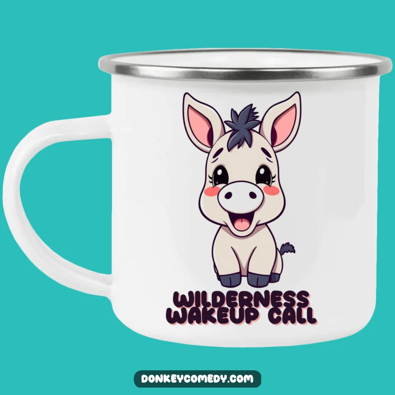Funny Donkey Camping Mug: Big-Eared Kawaii Donkey for Outdoor Laughs