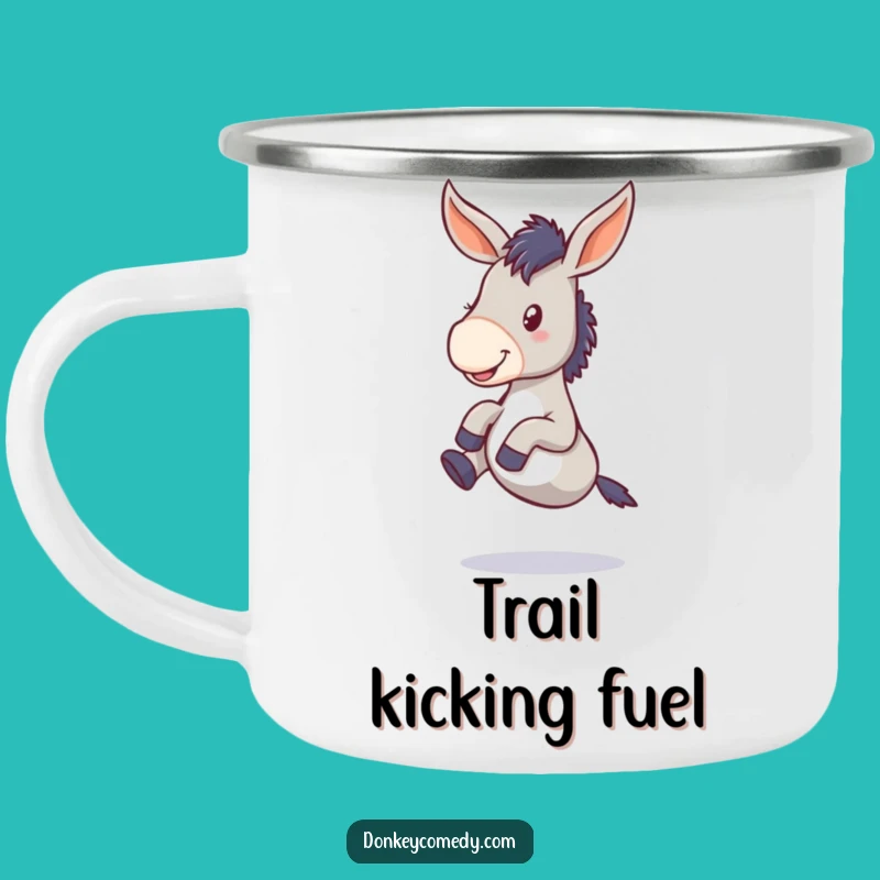 Funny Donkey Floppy Ears Kicking Legs Camping Mug - Adventure Ready & Hilarious