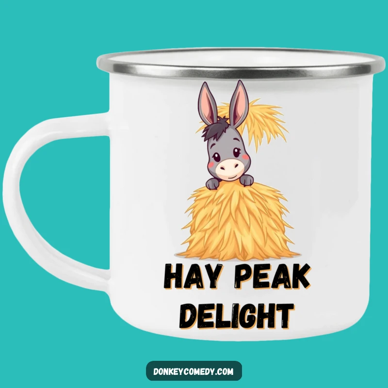 Funny Donkey Hay Peek Camping Mug: Enjoy Drinks with a View, an Adventurous Funny Gift