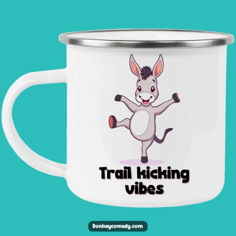 Funny Donkey Kicking Heels Camping Mug - Adventure Humor Gift