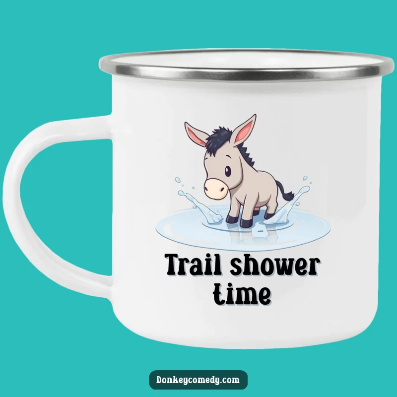 Funny Donkey Puddle Splash Camping Mug - Humorous Gift for Outdoor Play