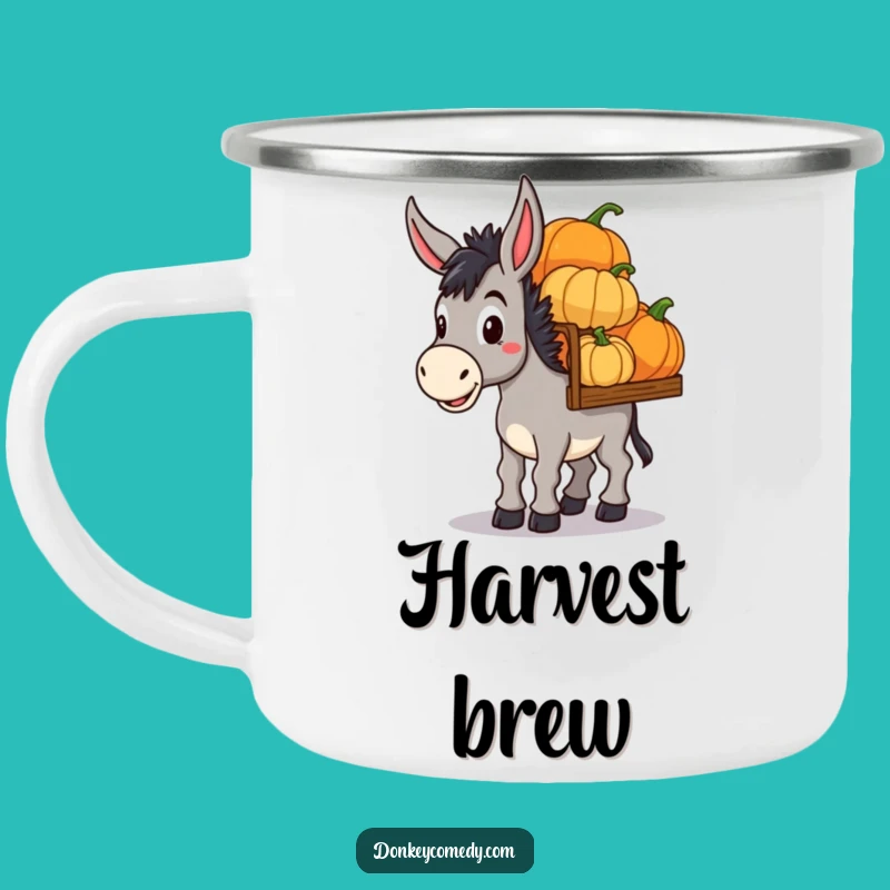 Funny Donkey Pumpkin Haul Camping Mug: Determined Harvest Gift for Outdoor Fall