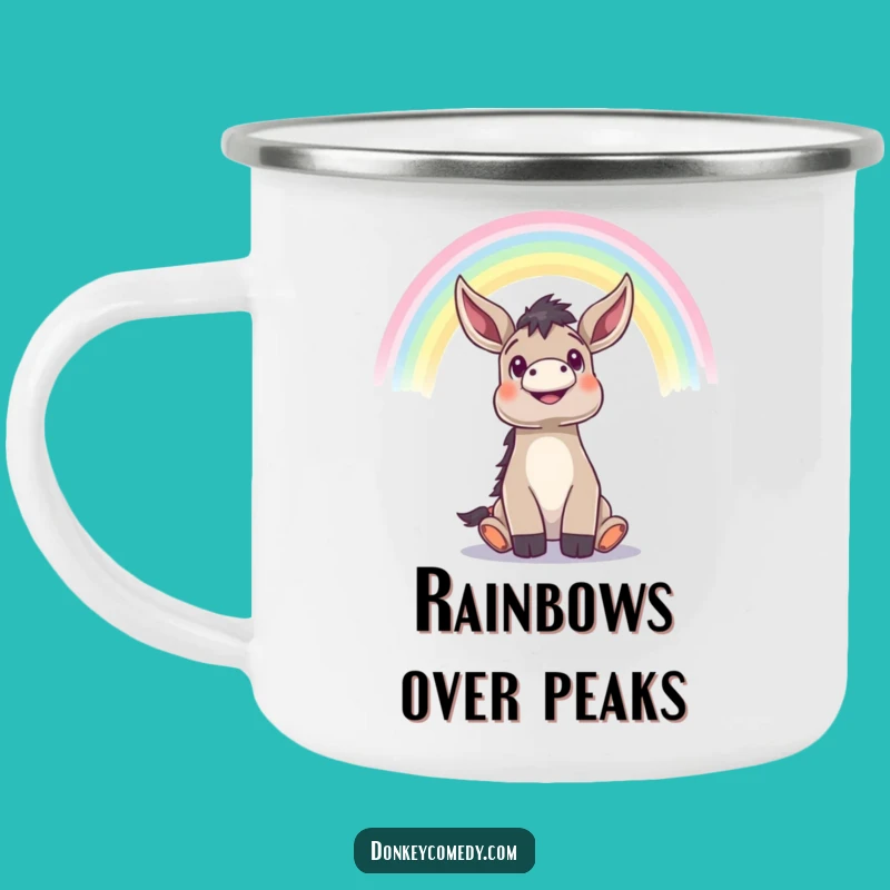 Funny Donkey Rainbow Camping Mug - Adventure with Hope
