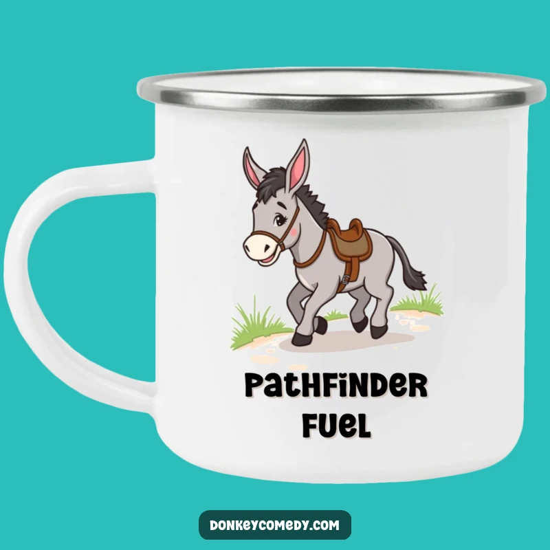 Funny Donkey Trotting Camping Mug: Joyful Trail Gift for Outdoor Explorers