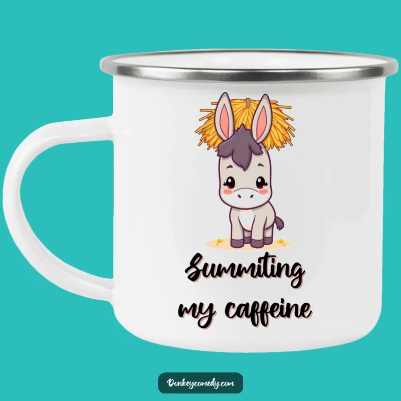 Funny Kawaii Donkey Camping Mug: Durable and Hilarious Hay-Balancing Adventure Drinkware