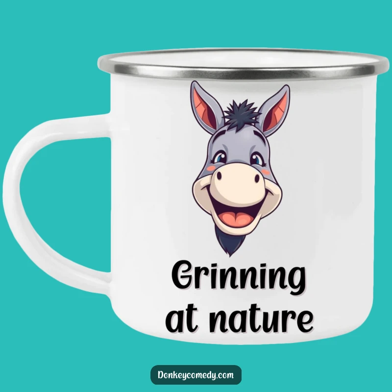 Funny Grinning Donkey Camping Mug: Enjoy Drinks with a Big Smile, an Adventurous Funny Gift