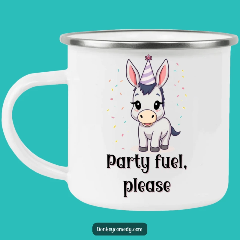 Funny Donkey Party Hat Camping Mug: Your Hilarious Companion for Outdoor Adventures!