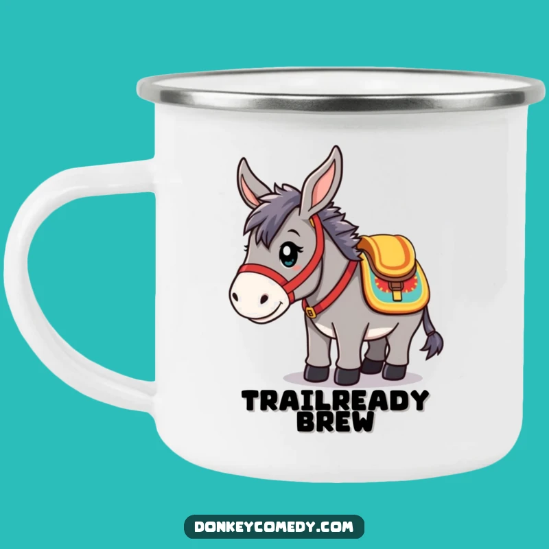 Funny Kawaii Donkey Camping Mug: Trail Ready, Perfect Funny Gift