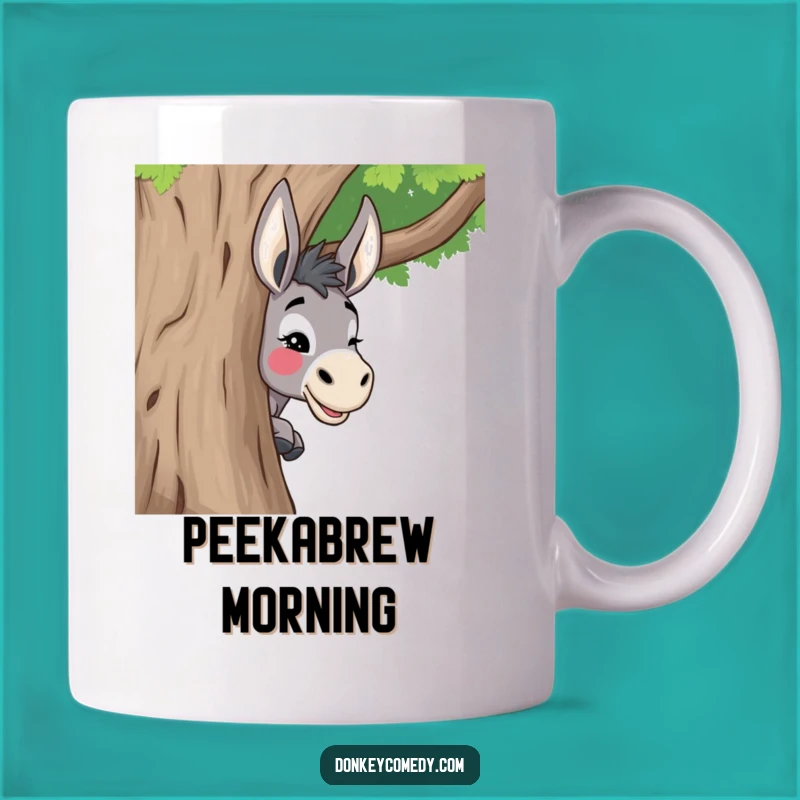 Funny Donkey Peeking Tree Mug - Playful Surprise Gift for Friends