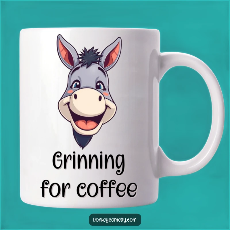 Funny Grinning Donkey Mug: Spread Joy with this Wide Smile, a Perfect Funny Gift