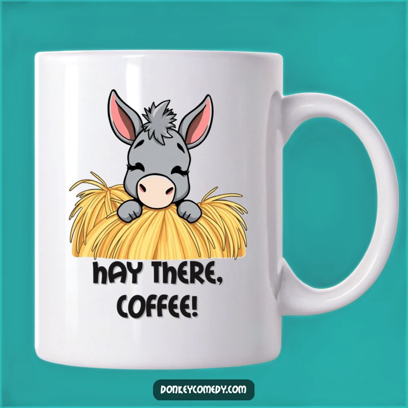 Funny Donkey Haystack Mug: Playful Wink Surprise, Hilarious Farm Animal Gift, Perfect Present!