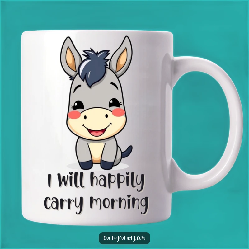 Funny Kawaii Donkey Mug: Cheerful Smile Gift for Donkey Lovers