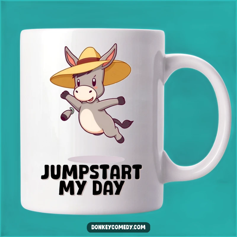 Funny Bouncy Donkey Straw Hat Mug - Hilarious Jumping Fun Gift!