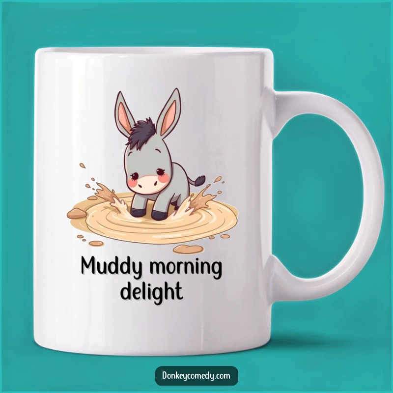 Funny Muddy Donkey Puddle Mug - Hilarious Messy Fun Gift