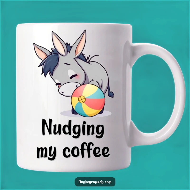 Funny Donkey Nudging Ball Mug: Playful & Hilarious Gift for Donkey Lovers