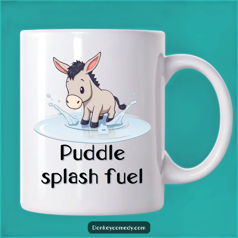 Funny Donkey Puddle Splash Mug - Humorous Gift for Playful Souls