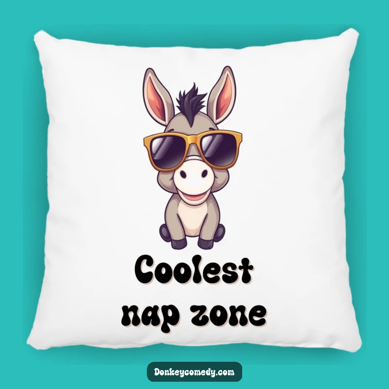 Funny Cool Donkey Sunglasses Pillow - Comfy & Stylish Decor Accent