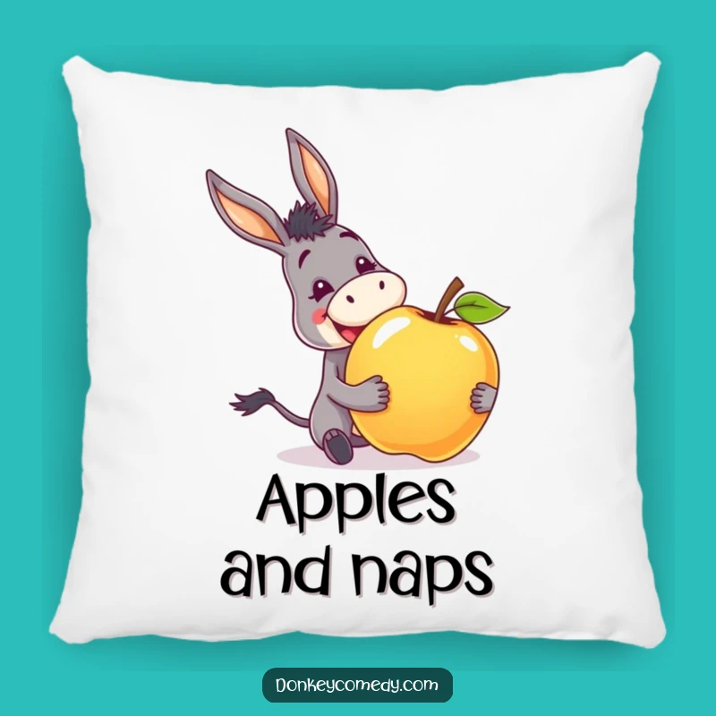 Funny Donkey Apple Pillow - Cozy Comfort with Grateful Charm
