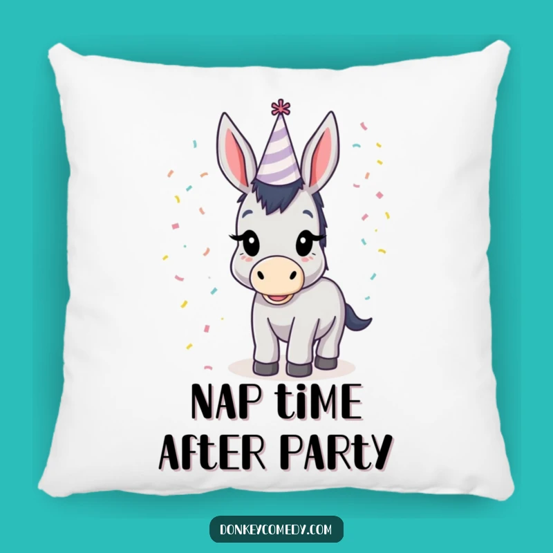 Funny Donkey Party Hat Pillow: Snuggle Up with This Hilarious Home Decor!