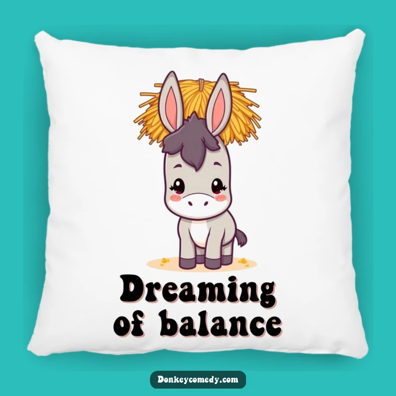 Funny Kawaii Donkey Pillow: Soft and Hilarious Hay-Balancing Accent Decor