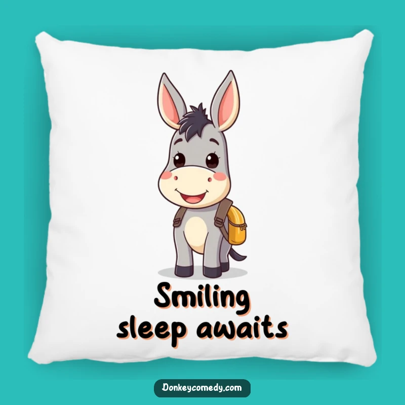 Kawaii Donkey Smile Backpack Pillow - Cozy Comfort & Adorable Decor
