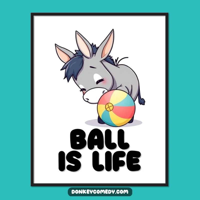 Funny Donkey Digital Art: Hilarious Playful Nudging Printable Decor