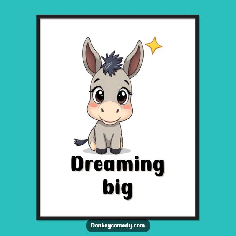 Funny Donkey Star Gazing Digital Print: Curious Art Gift for Instant Wonder