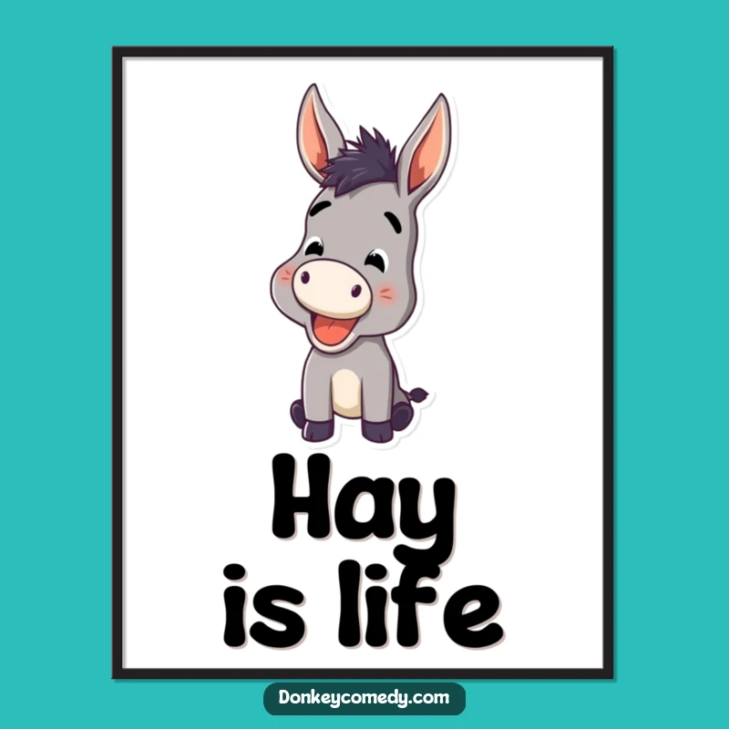 Funny Donkey Bray Digital Art Print: Instant Joyful Humor for Your Walls, a Digital Funny Gift