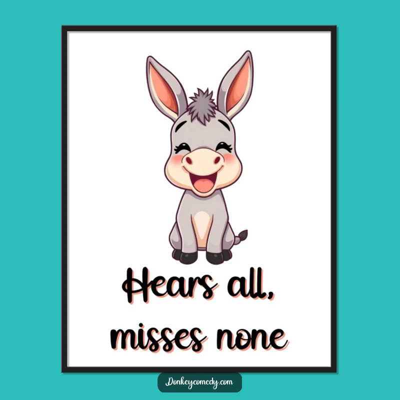 Funny Donkey Braying Digital Art - Hilarious Donkey Wall Decor Gift