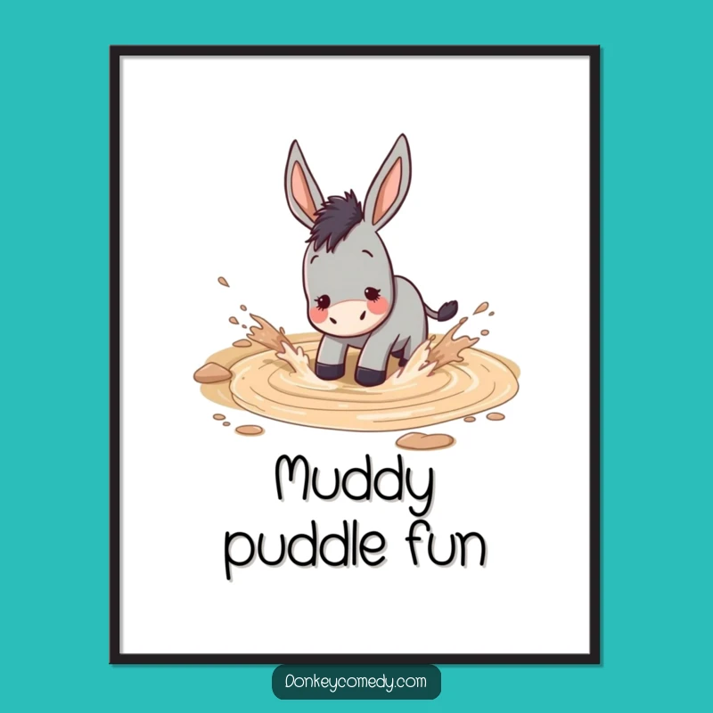 Funny Muddy Donkey Digital Art - Instant Playful Decor