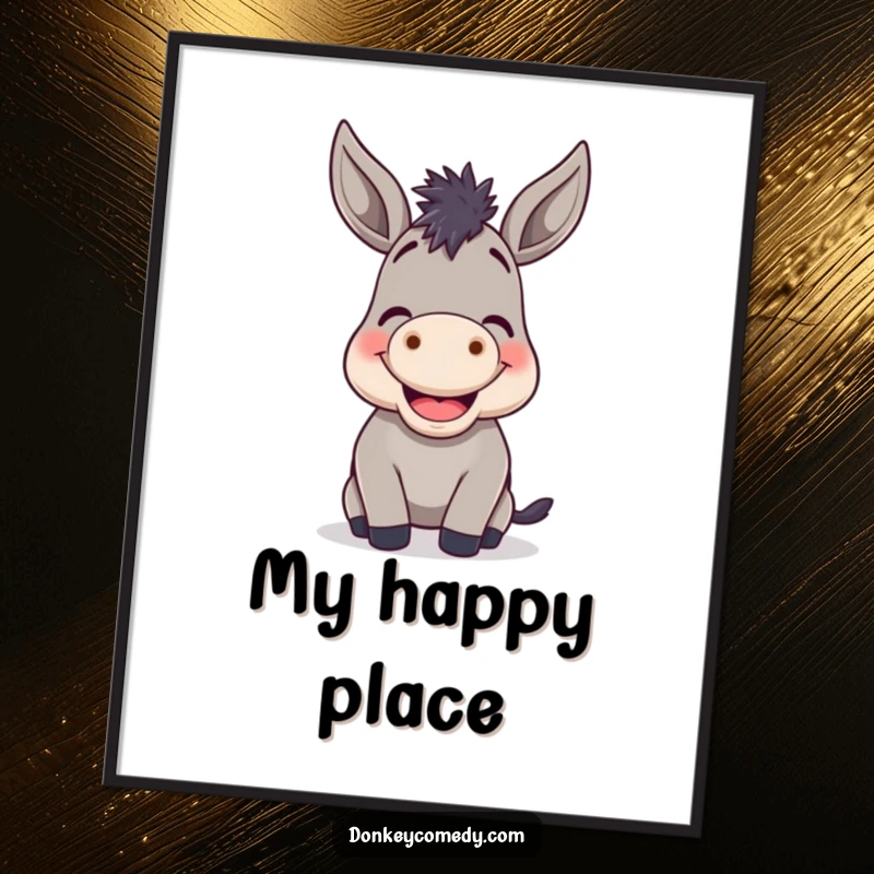 Funny Donkey Braying Digital Art Print: A printable artwork of a donkey with a cheerful grin, ready to add funny charm.