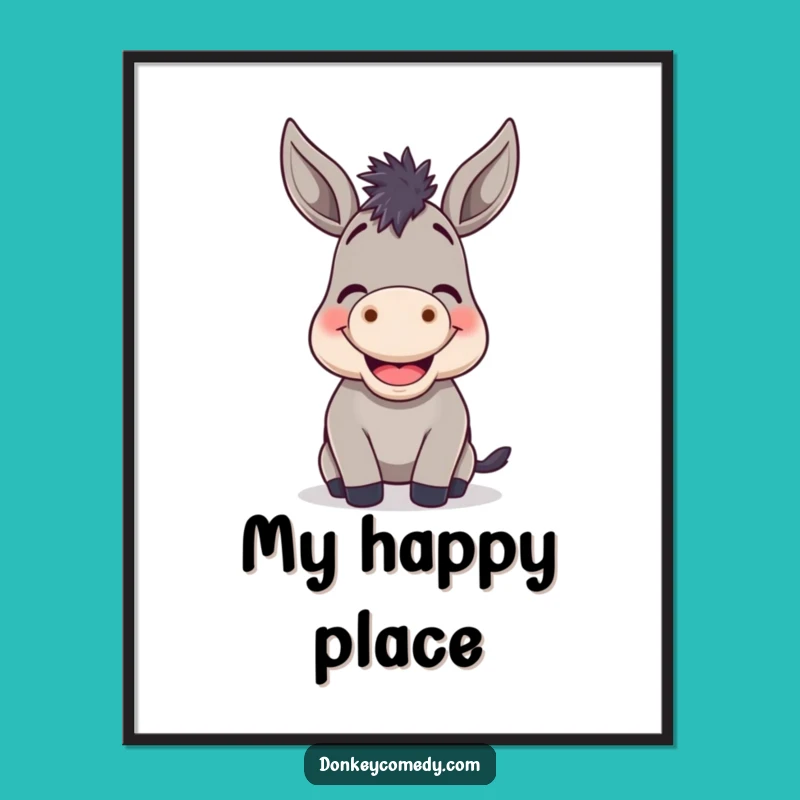 Funny Donkey Braying Digital Print: Cheerful Art Gift for Instant Smiles