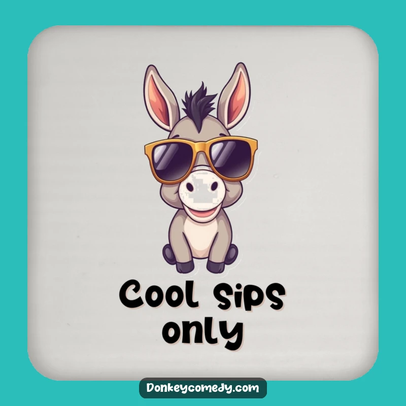 Funny Cool Donkey Sunglasses Coasters - Protect Surfaces, Stay Chill