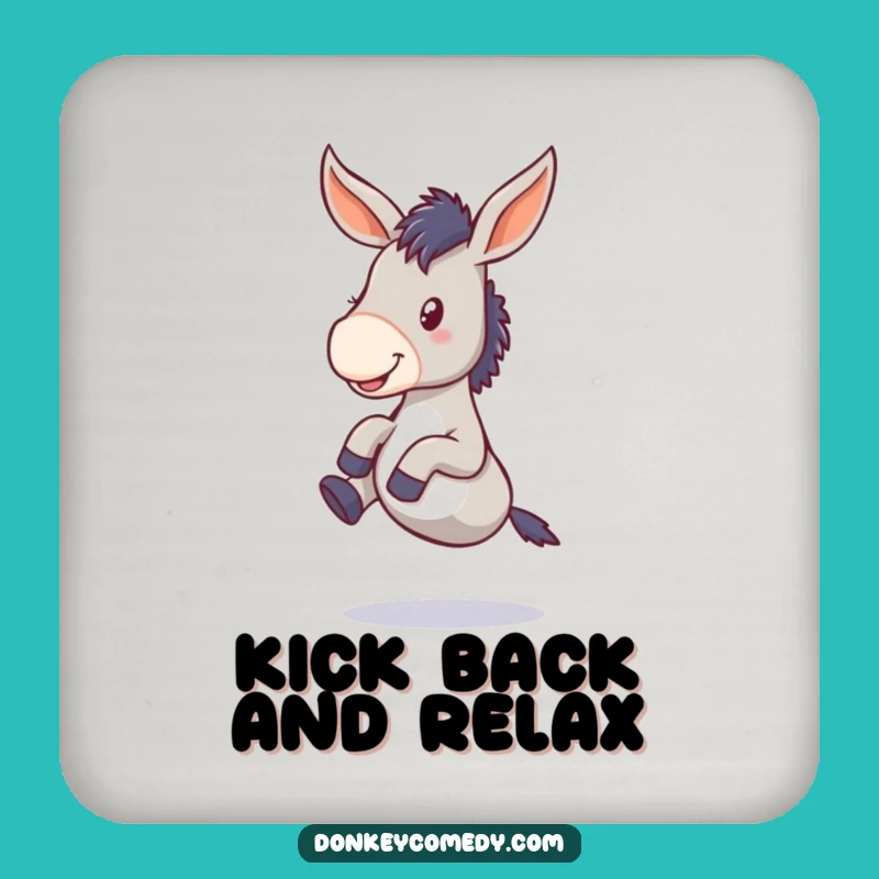 Funny Donkey Floppy Ears Kicking Legs Coasters - Protect Surfaces with Humor