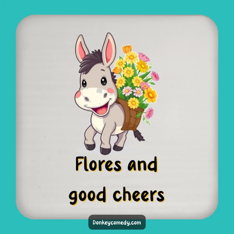 Funny Donkey Flower Coaster - Cheerful Desert Drink Protection Gift
