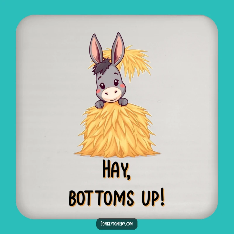 Funny Donkey Hay Peek Drink Coasters: Protect Surfaces with Playful Charm, a Quirky Funny Gift