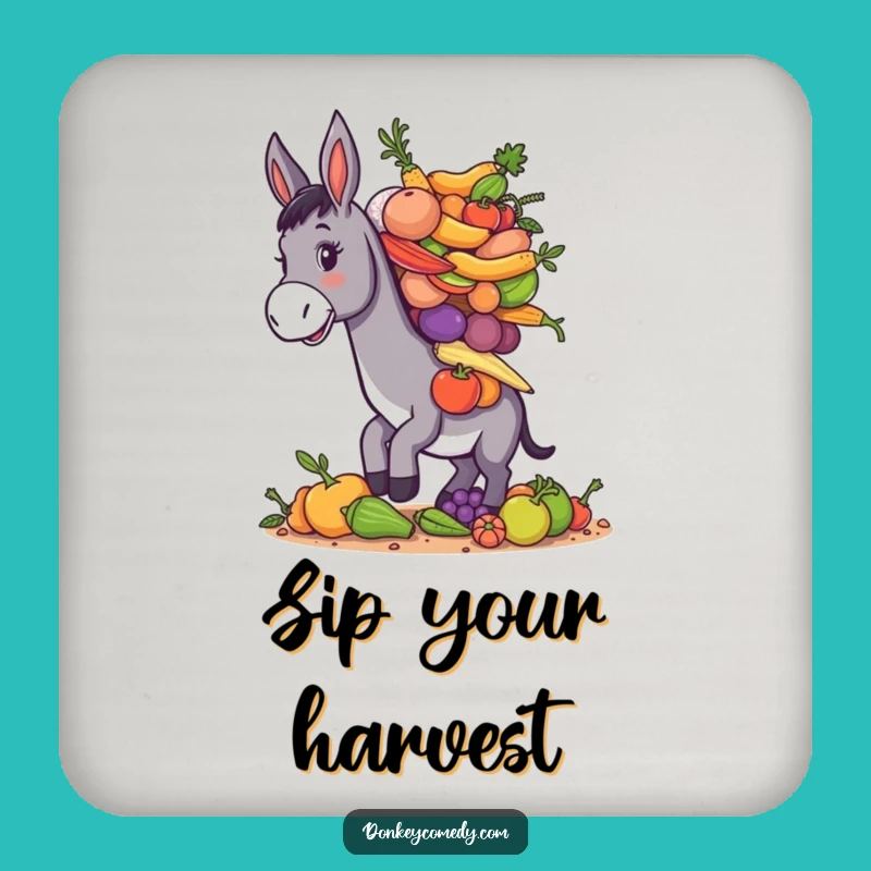 Funny Donkey Produce Coaster - Protect Tables with Farm Fun