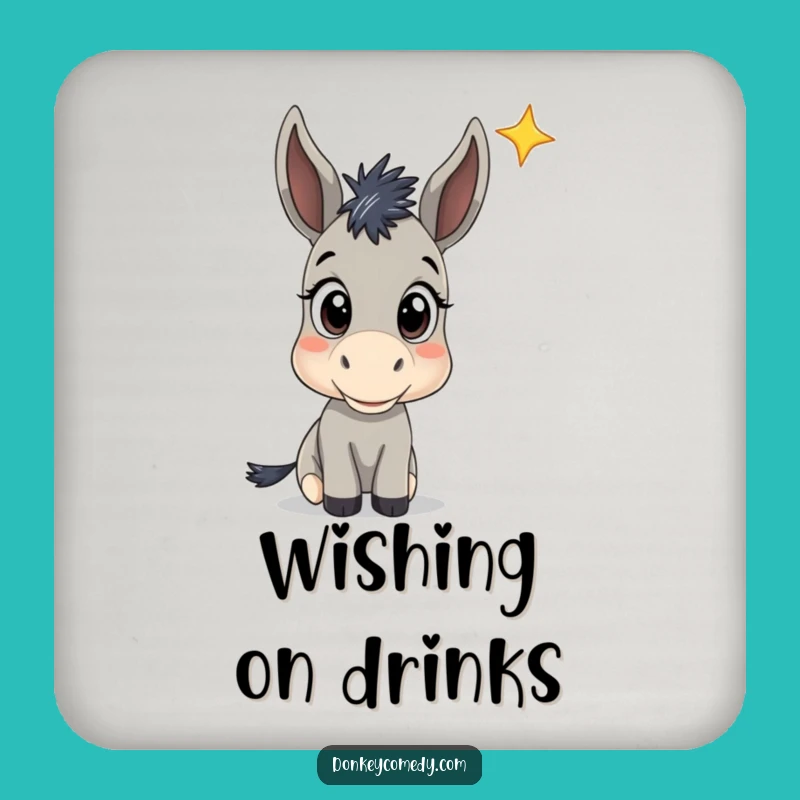Funny Donkey Star Gazing Coaster Set: Curious Gift for Celestial Tables