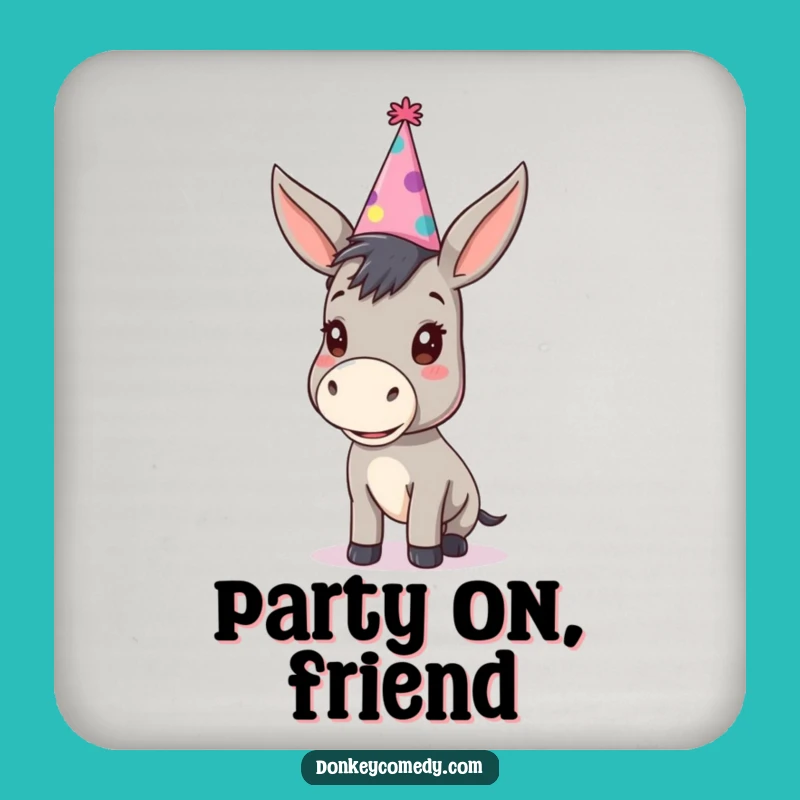 Funny Party Donkey Drink Coaster - Kawaii Animal Oversized Party Hat