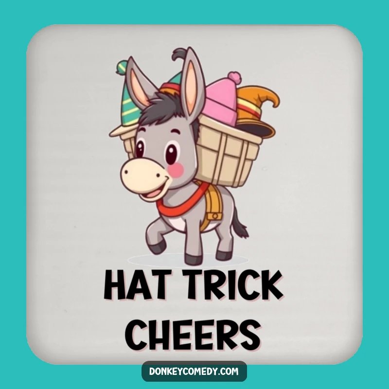 Funny Donkey Hat Coaster - Hilarious Donkey Table Gift