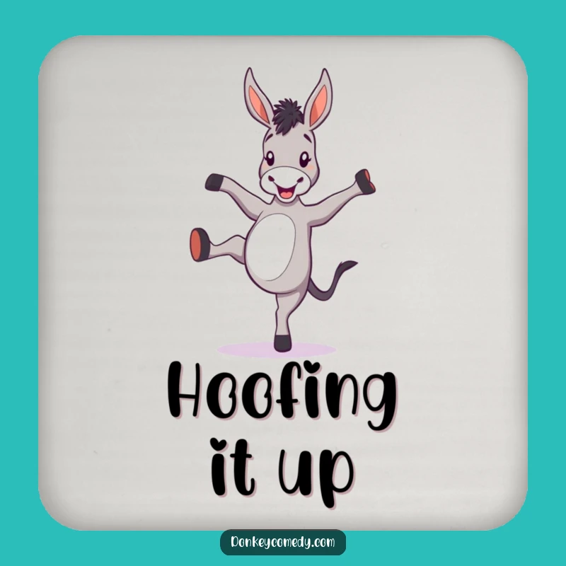 Funny Donkey Kicking Heels Coaster - Protect Surfaces with Humor