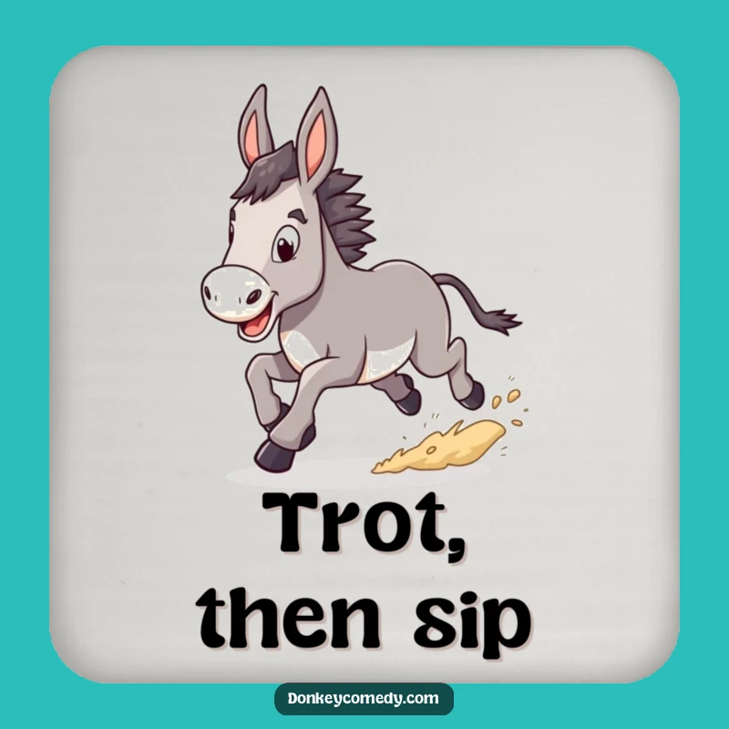 Funny Trotting Donkey Drink Coasters: Protect Surfaces with Determined Style, a Quirky Funny Gift