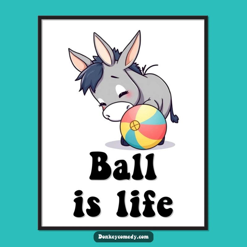 Funny Donkey Poster: Hilarious Playful Nudging Art for Donkey Lovers
