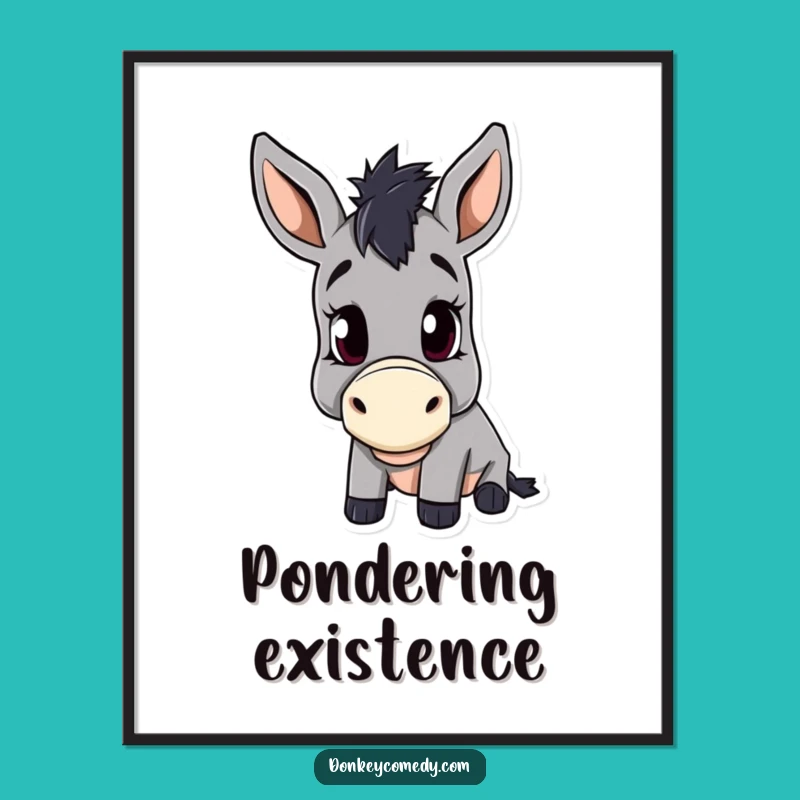 Funny Donkey Head Tilt Poster - Curious Wall Art & Gift