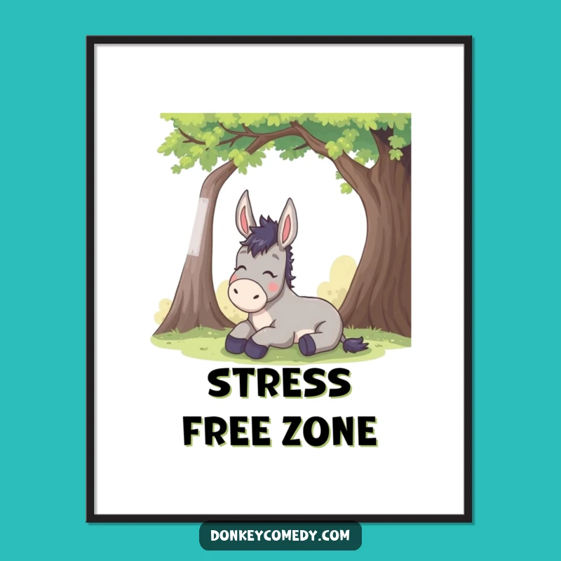 Funny Donkey Sigh Poster: Bring Hilarious Relief and Humor to Your Wall Decor!